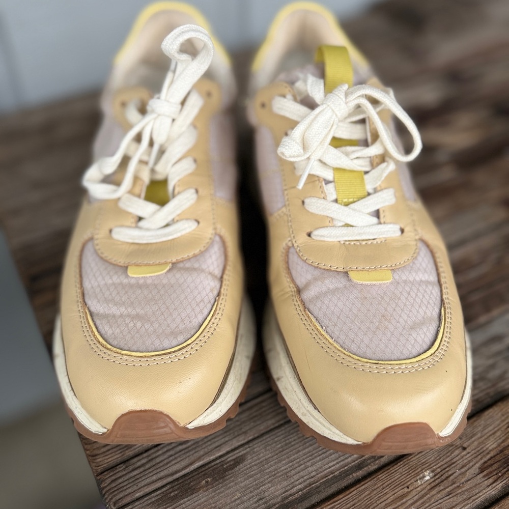 Madewell kickoff trainer Cream and Yellow‎ Women's Sneakers size 8.5 - Picture 4 of 8